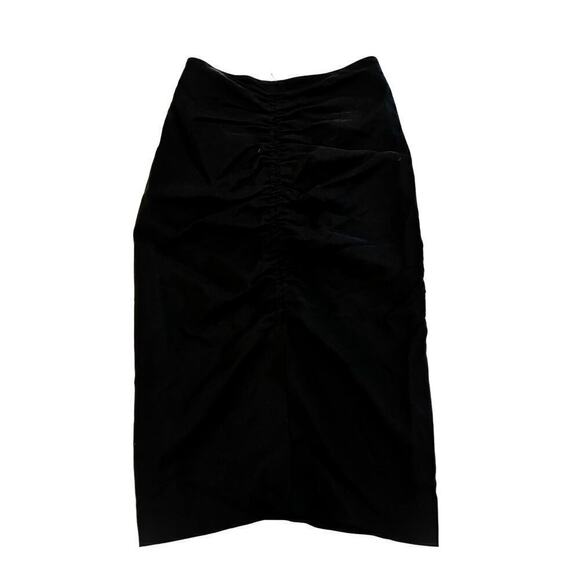 Massimo Dutti Black Rouched Front Pencil Skirt Size 4 NWT - Picture 1 of 5